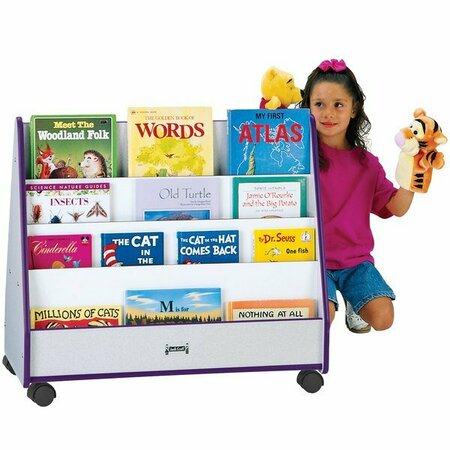 RAINBOW ACCENTS Purple TRUEdge Stand: 3507JCWW004, mobile, double-sided, pick-a-book, 30 x 16 1/2''. 5313507004